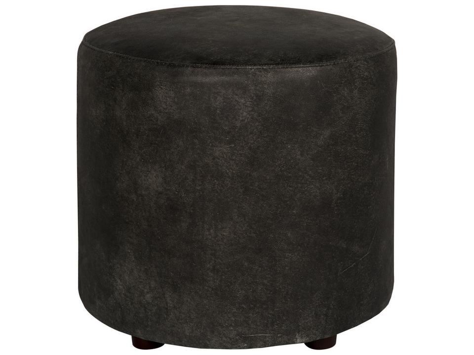 Interiors Pisa Round Leather Ottoman in Transitional Style