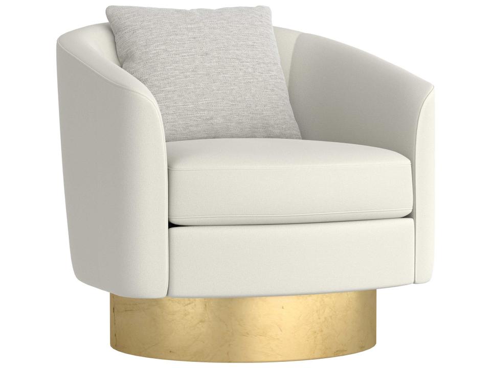 Camino Fabric Swivel Accent Chair with Gold Leaf Base
