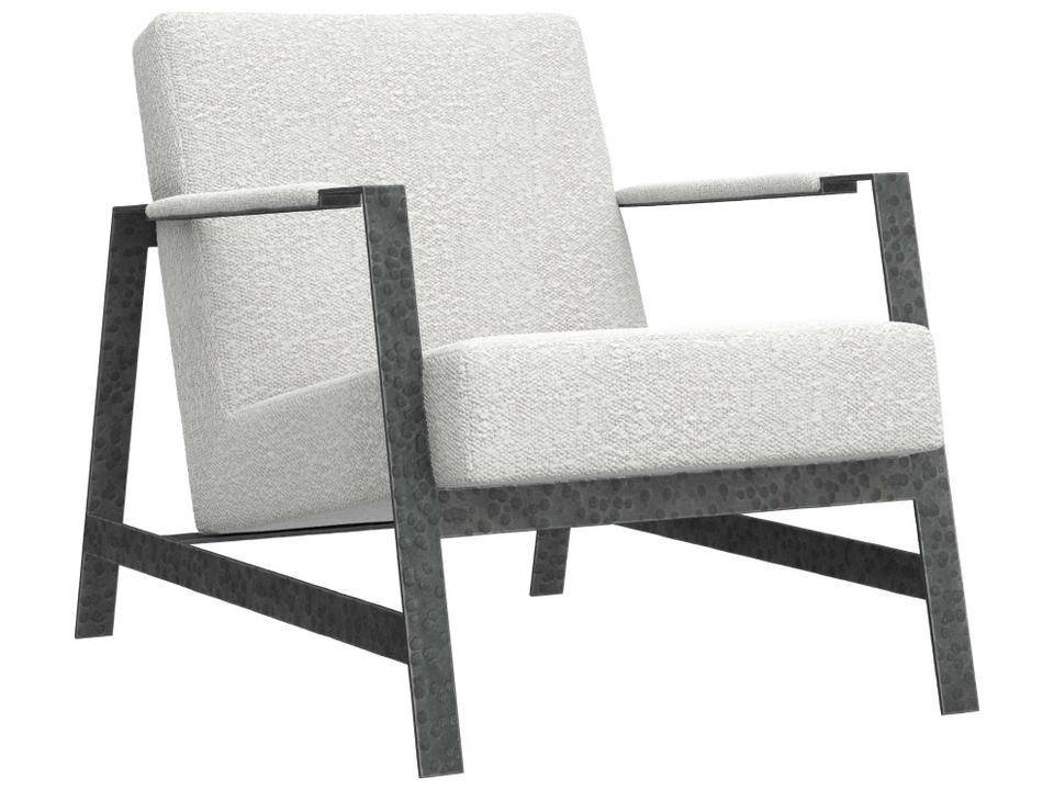 Interiors Jaxson Fabric Accent Chair in Black Hammered Steel