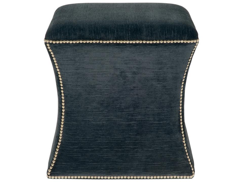 Interiors Roscoe Fabric Ottoman with Nailhead Trim