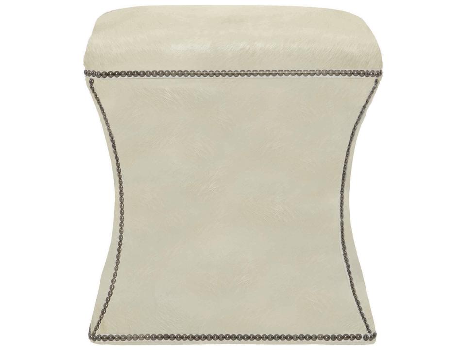 Roscoe Leather Ottoman with Nailhead Trim
