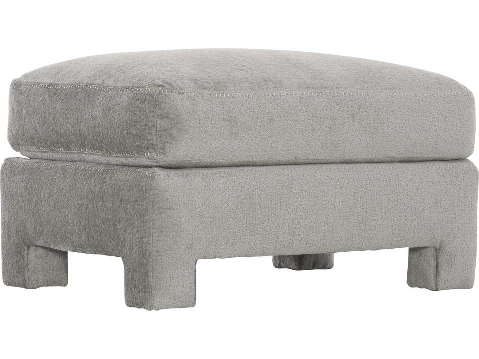 Mily Fabric Bumper Ottoman in Gray Upholstery