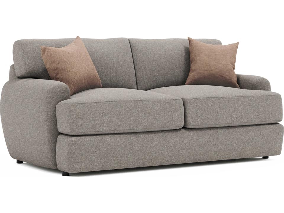 Cameron Fabric Loveseat with Roll Arms and Plush Cushions