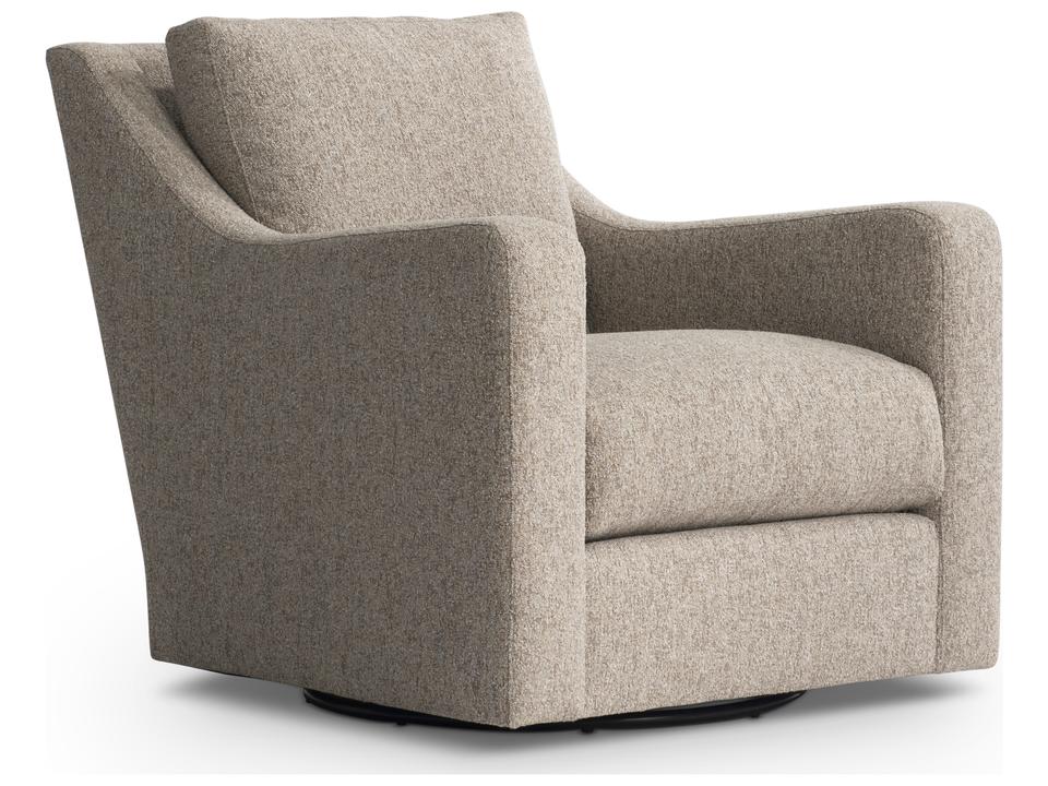 Ventura Fabric Swivel Accent Chair with Curved Track Arm