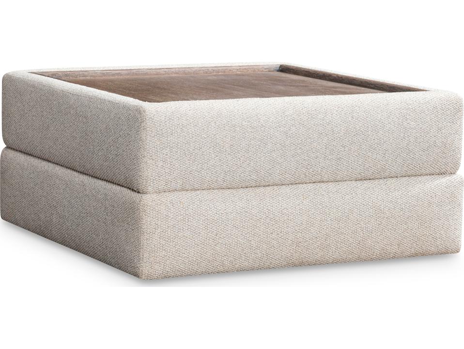 Vista Fabric Ottoman with Tray Top and Stitch Detail