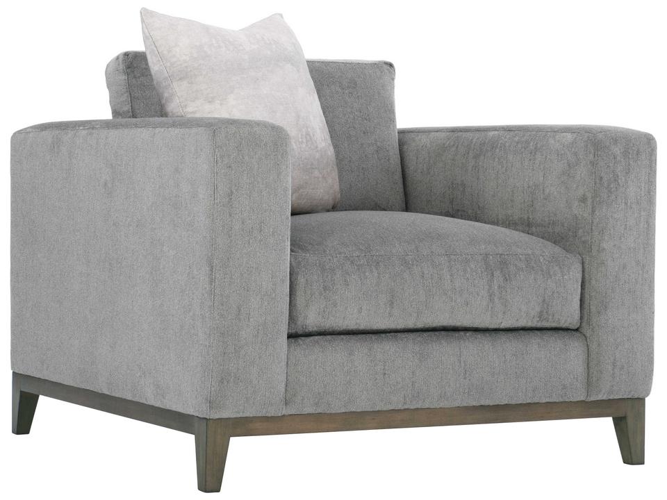 Noel Fabric Accent Chair with Feather Down Cushion in Portobello Wood Finish