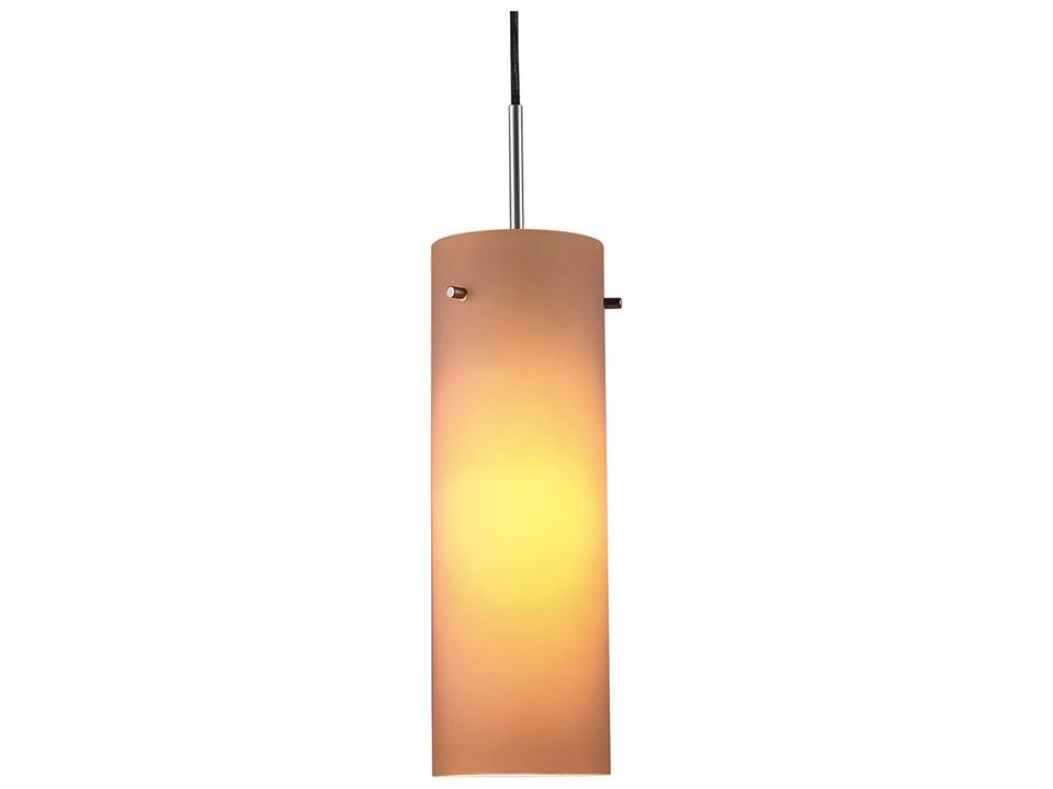 Titan 1-Light Orange Glass Cylinder Mini Pendant with Metal Fixture