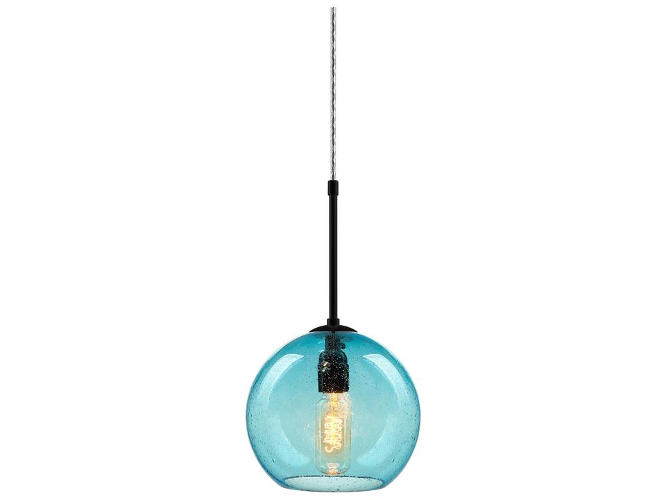 Bobo 1-Light Blue Glass Globe Mini Pendant