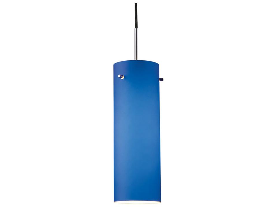 Titan 1-Light Blue Glass LED Mini Pendant with Chrome Hardware