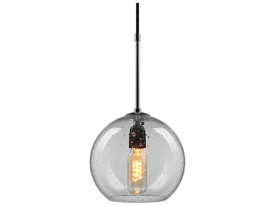Bobo 1-Light Clear Glass LED Globe Mini Pendant in Matte Chrome