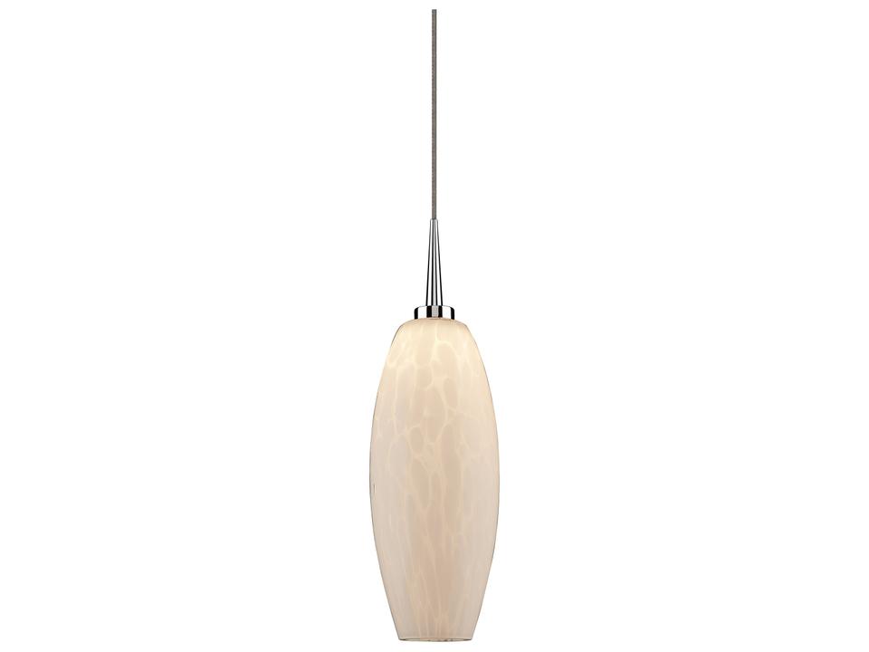 Ciro White Glass LED Mini Pendant in Matte Chrome