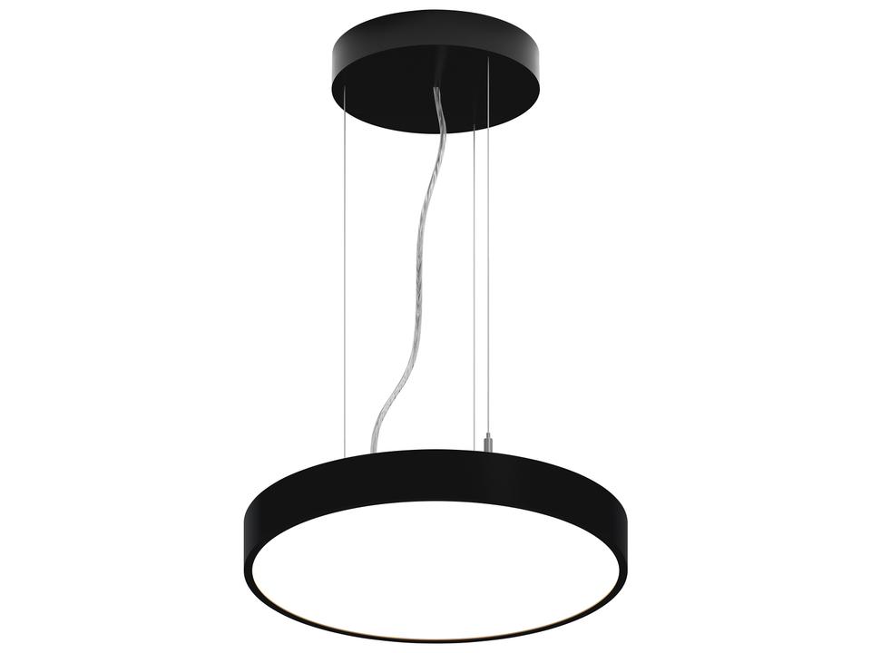 Jazz 16-Inch Round Integrated LED Pendant Light in Black Aluminum
