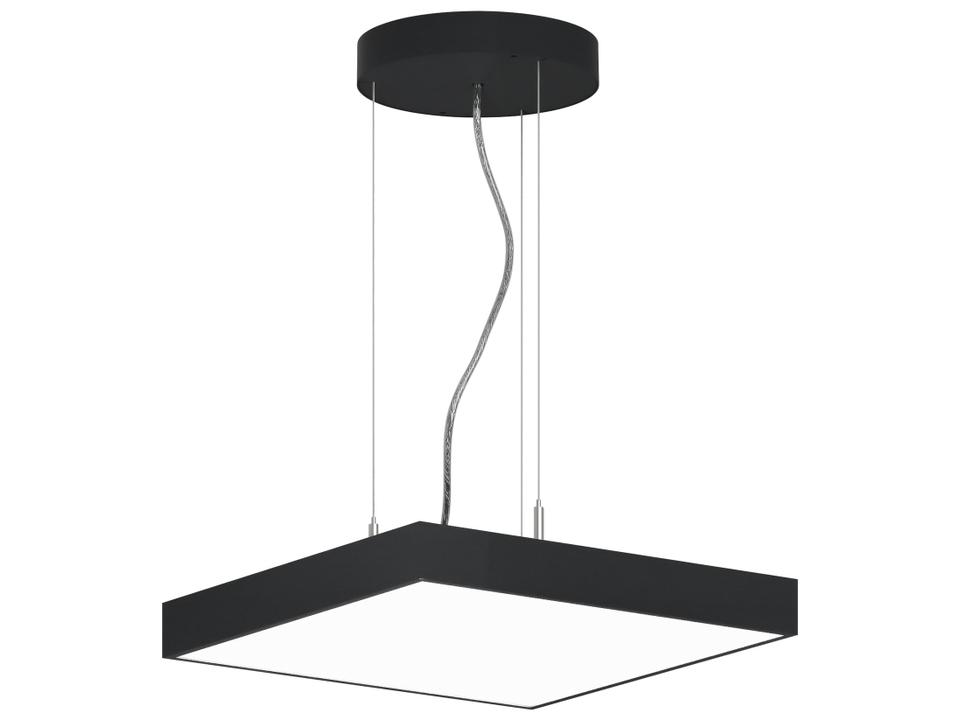 Jazz 16-Inch Square LED Pendant Light in Black Aluminum