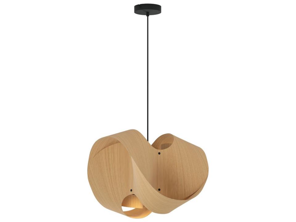 Elvira Wood Veneer Pendant Light in Black and Ash