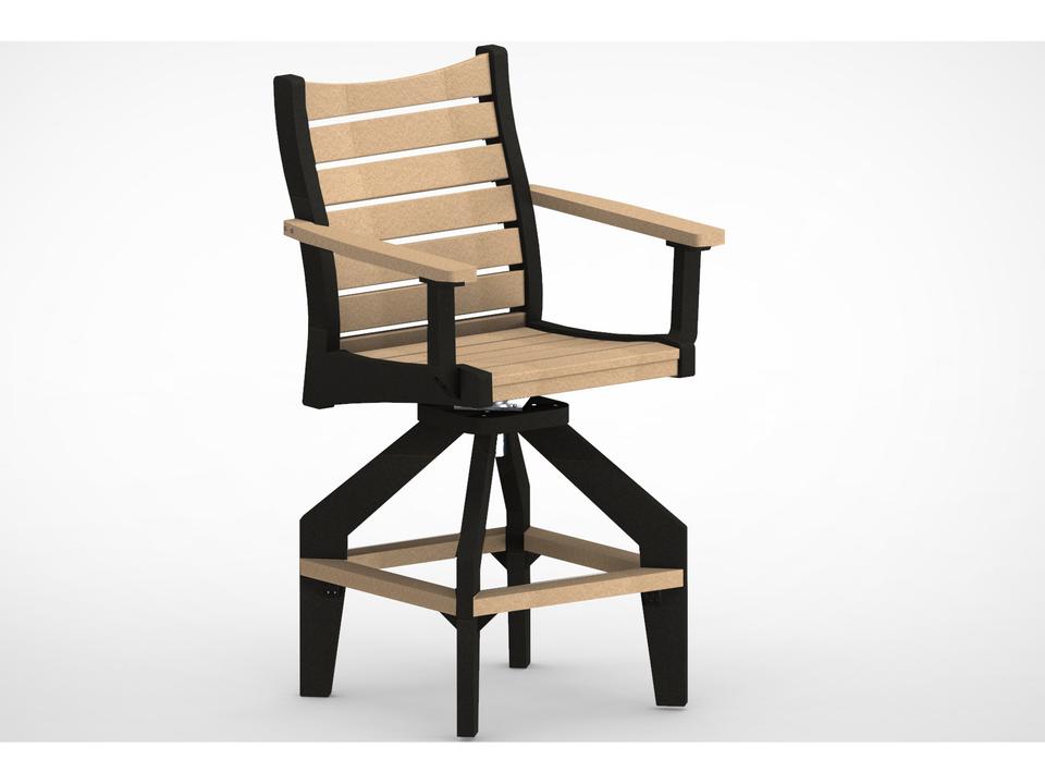 Bristol Recycled Plastic Swivel Bar Arm Chair