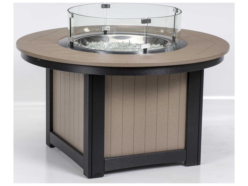 Donoma 44-Inch Round Outdoor Fire Pit Table in Poly Lumber