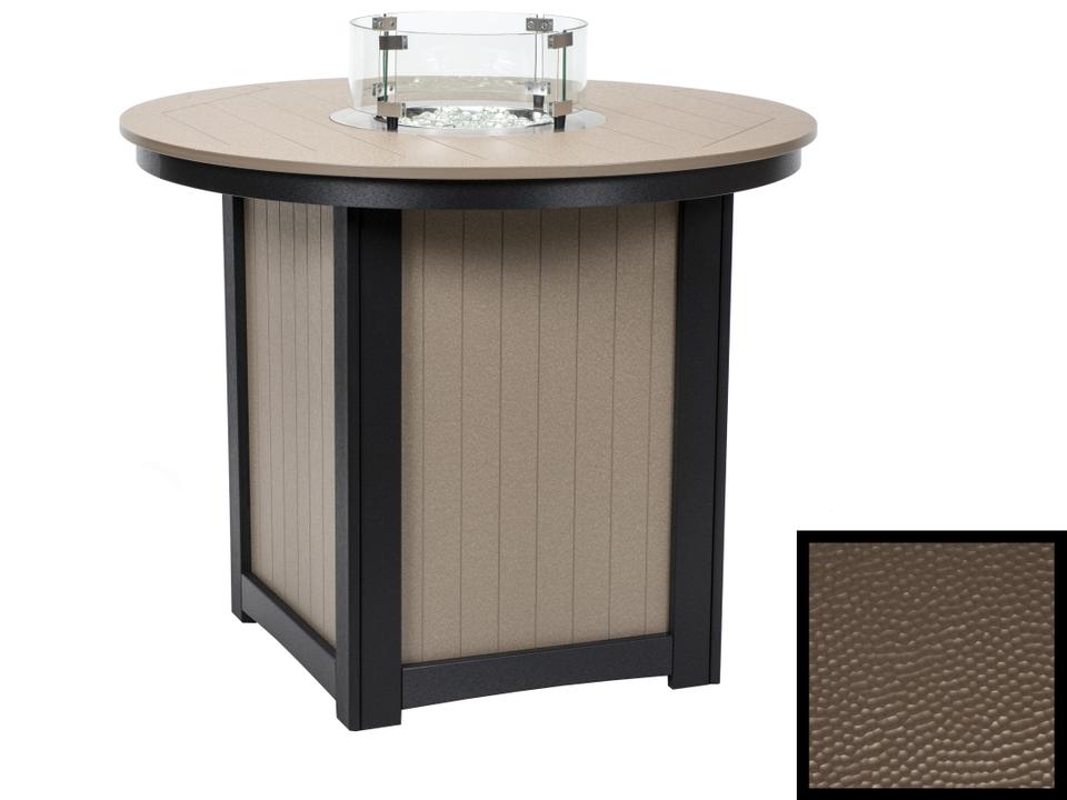Donoma 44 Inch Round Counter Height Fire Table with Hammered Top