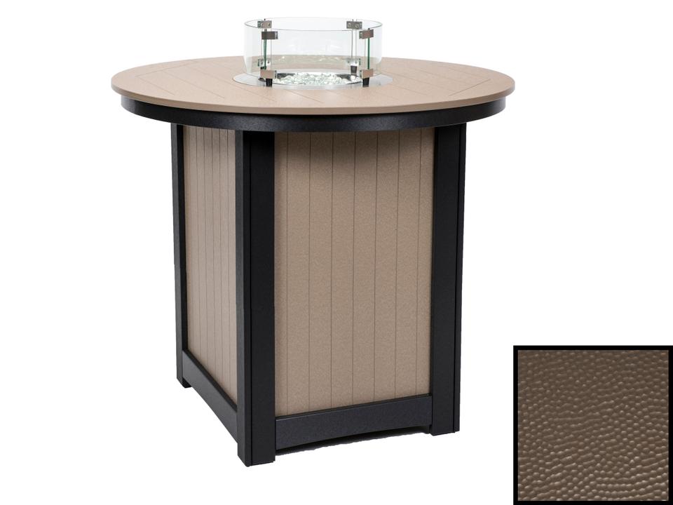 Donoma 44-Inch Round Bar Height Fire Table with Hammered Top