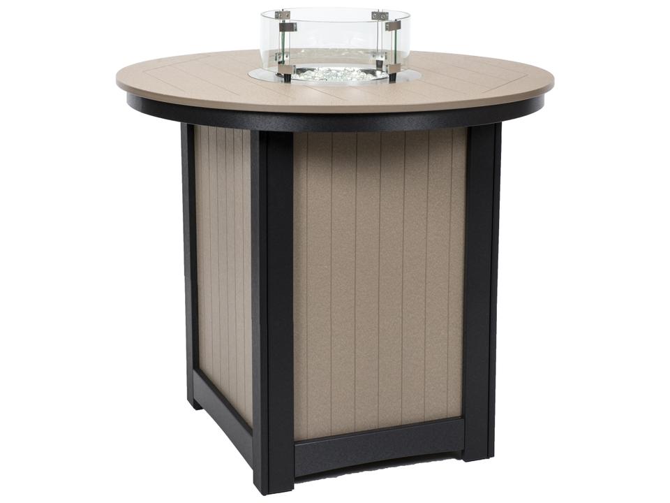 Donoma Recycled Plastic Round Bar Height Outdoor Fire Pit Table