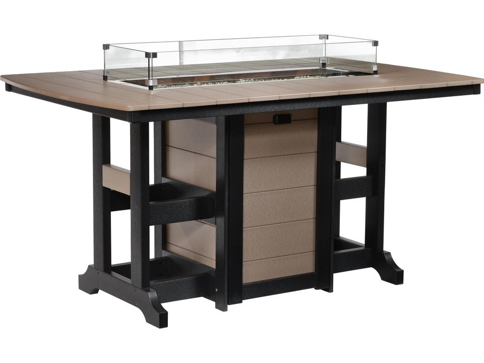 Garden Classic 72-Inch Rectangle Poly Lumber Fire Bar Table