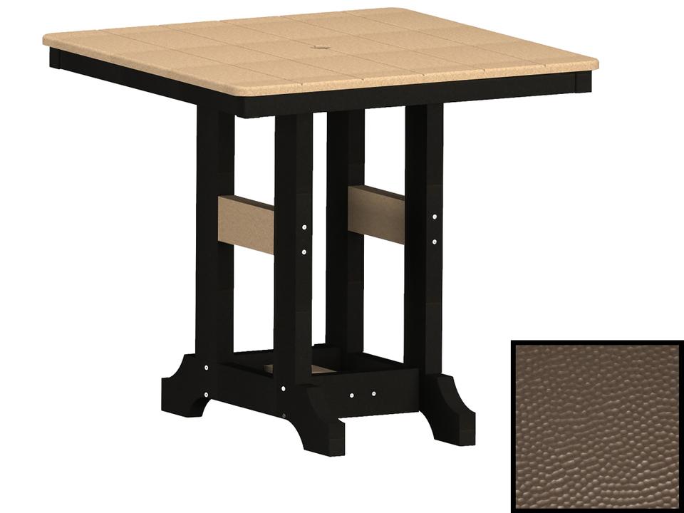 Garden Classic 33-Inch Square Dining Table with Hammered Poly Lumber Top