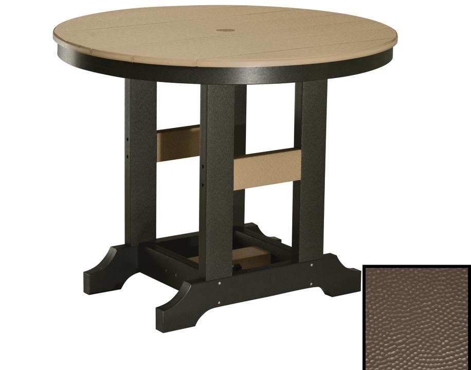 Garden Classic 38-Inch Round Dining Table with Hammered Poly Lumber Top