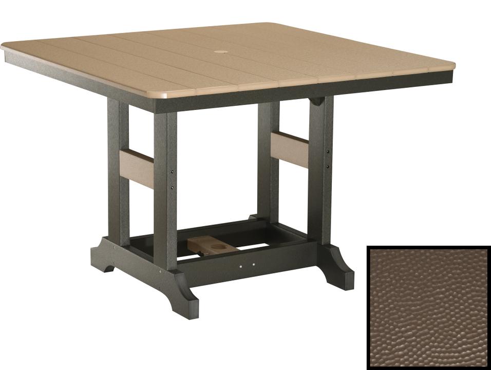 Garden Classic 44-Inch Square Counter Table with Hammered Top