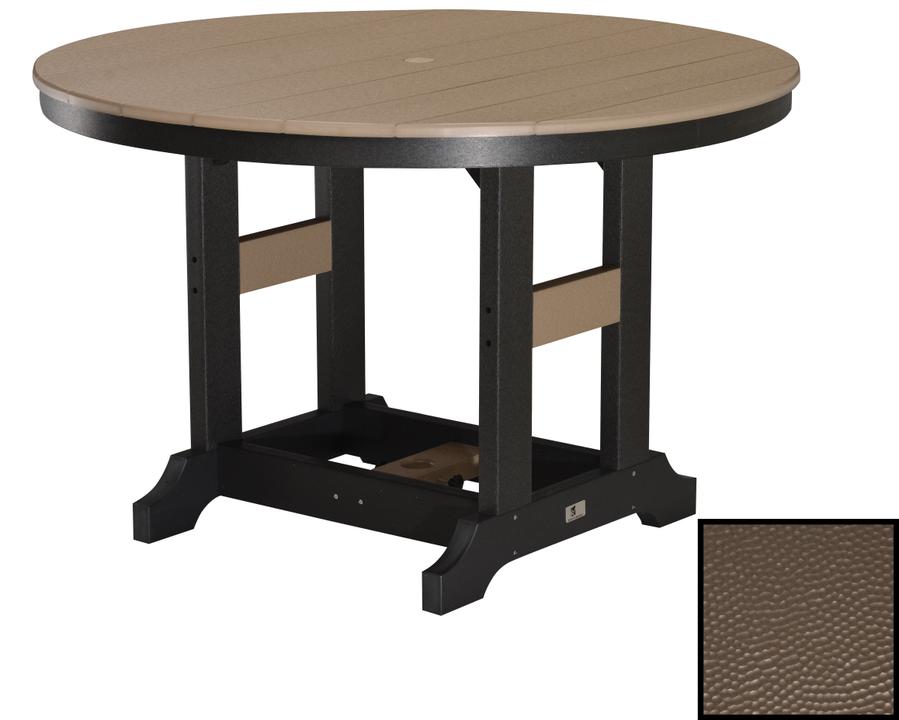 Garden Classic Hammered Top 48-Inch Round Counter Table in HDPE Poly Lumber