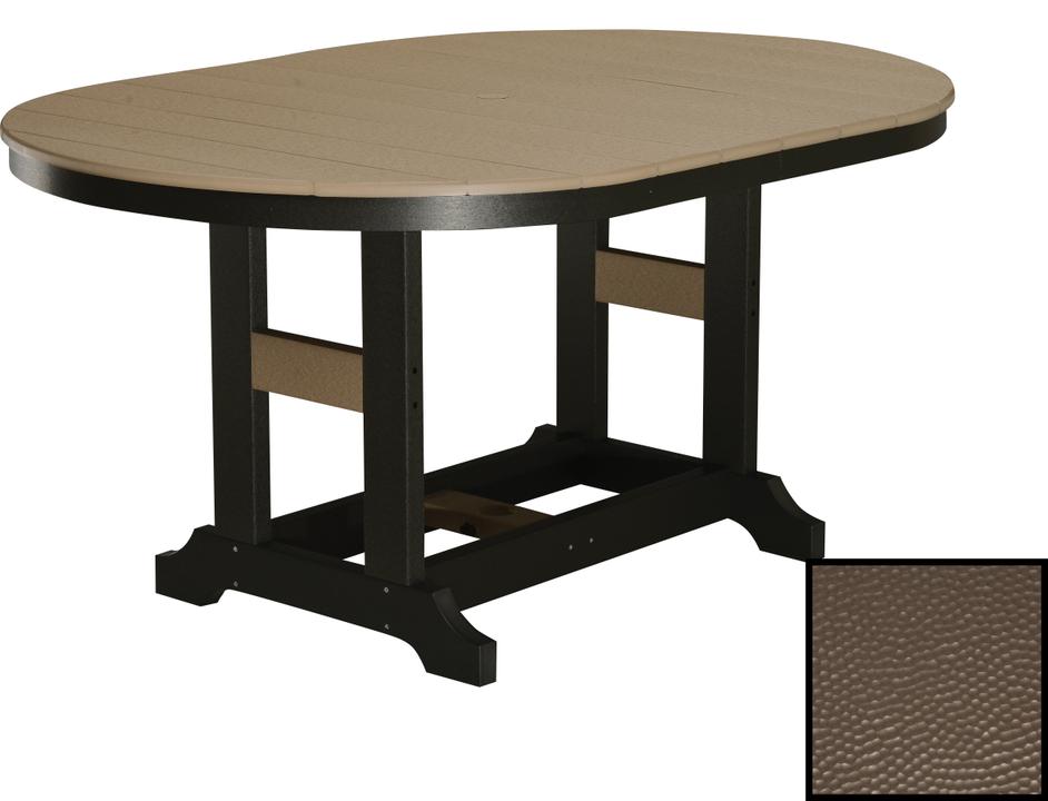 Garden Classic 64-Inch Oblong Counter Height Table with Hammered Top