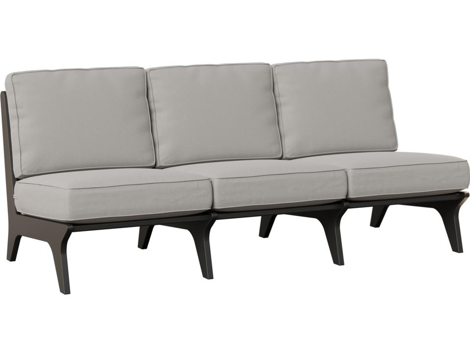 Hartley 3-Seat HDPE Poly Lumber Outdoor Sofa with Cushions