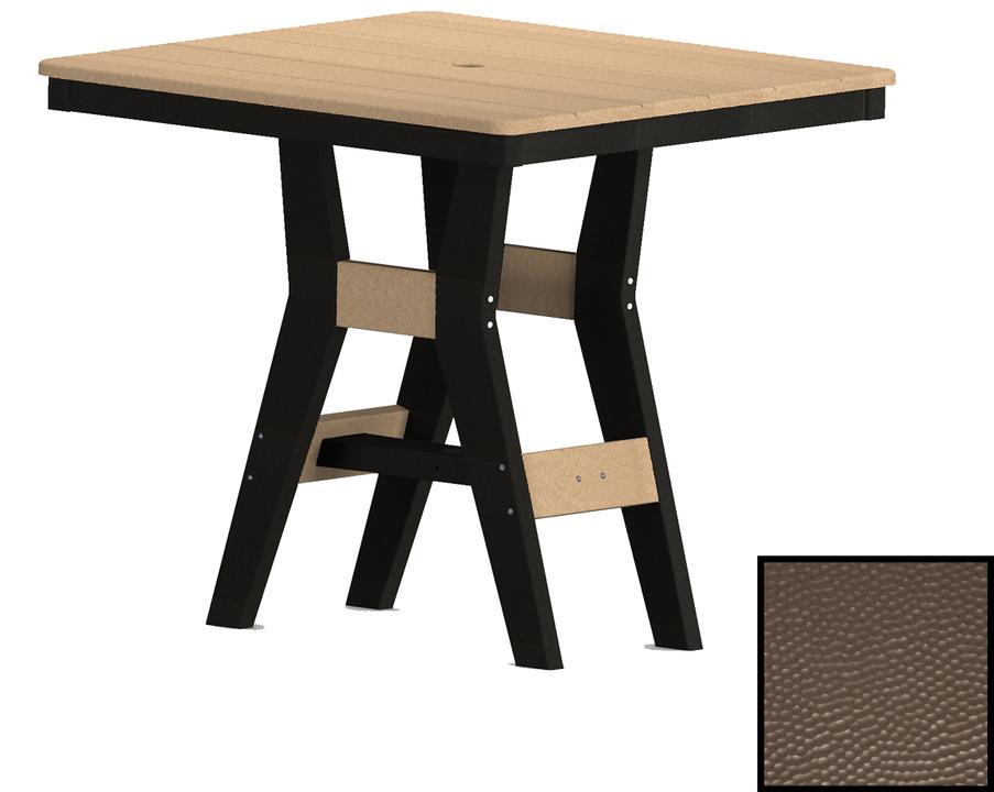 Harbor 33-Inch Square Outdoor Dining Table with Hammered Top