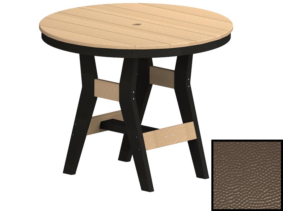 Harbor 38-Inch Round Counter Height Table Recycled Plastic Hammered Top