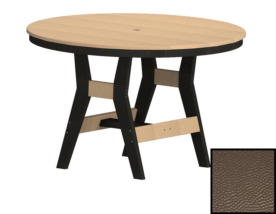 Harbor 48-Inch Round Outdoor Dining Table with Hammered Top