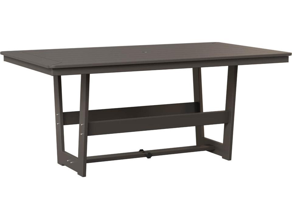 Hudson Recycled Plastic Rectangular Dining Height Table with Umbrella Hole