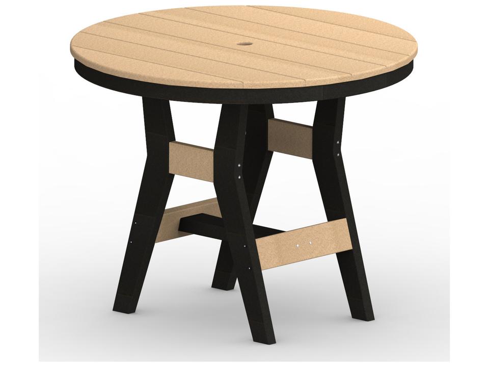 Harbor 38-Inch Round Bar Height Dining Table in HDPE Poly Lumber