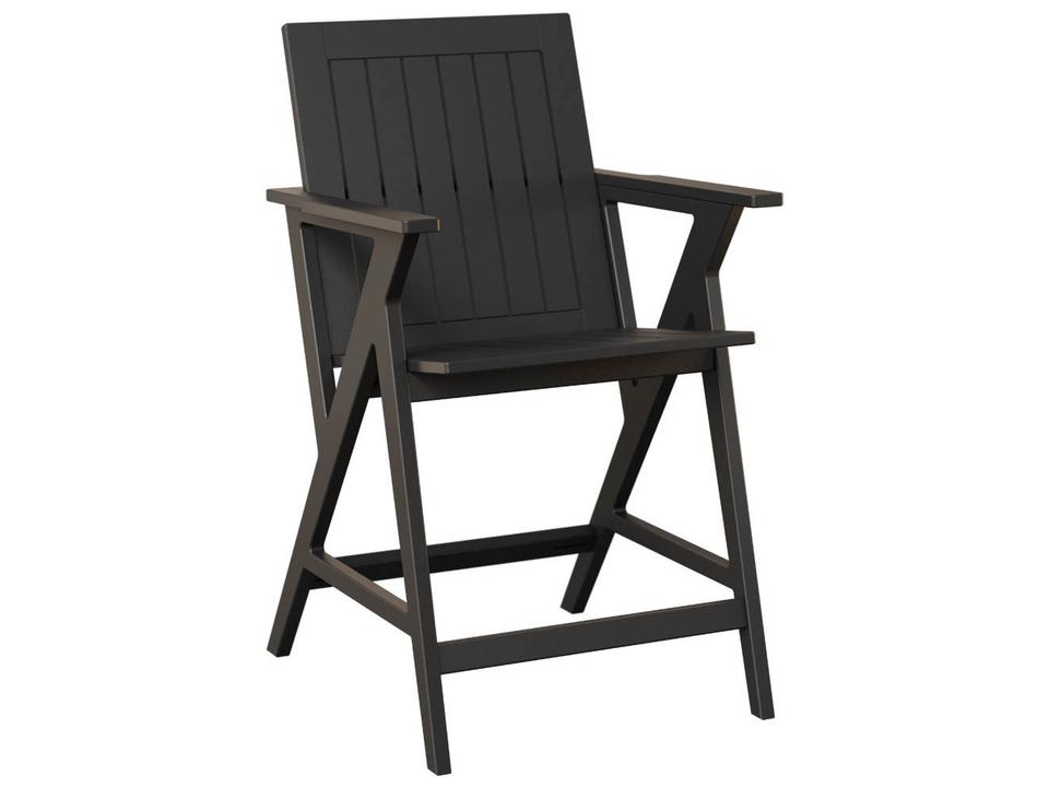 Kinsley Counter Arm Chair Marine Grade Poly in Matte Black