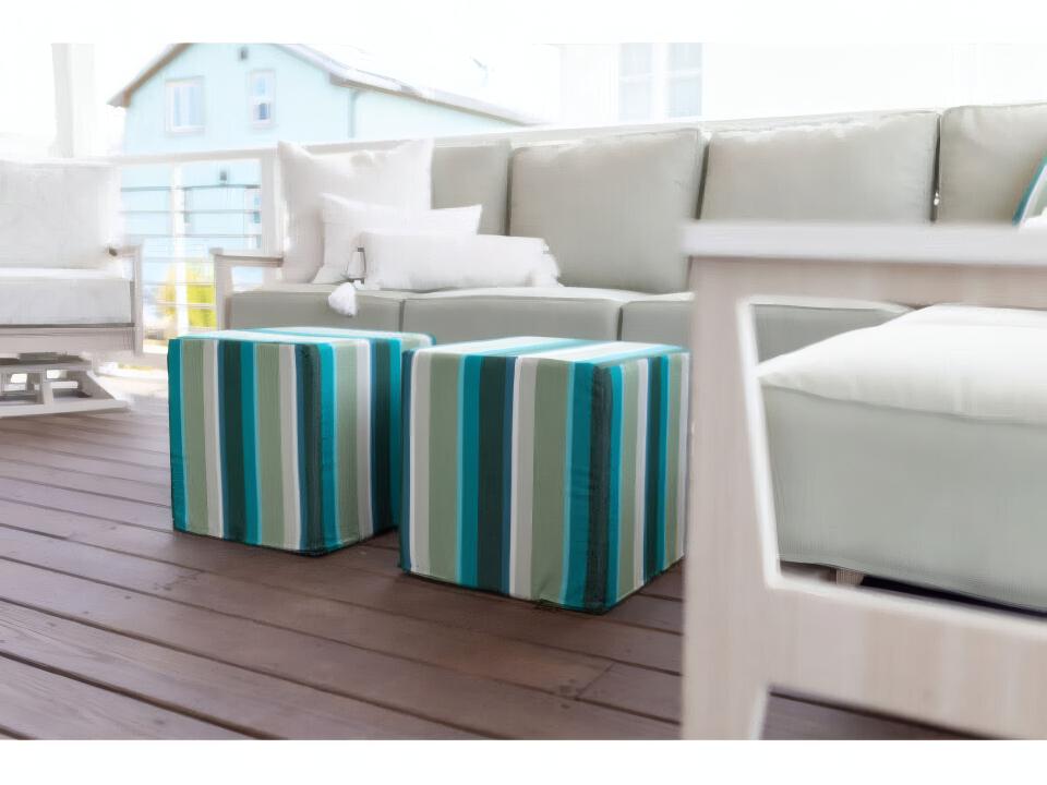 Lily Hive 20x20x20 Outdoor Fabric Square Pouf