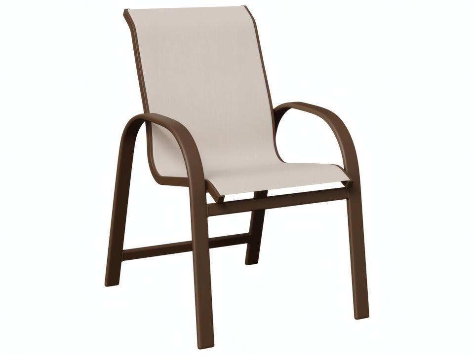 Murphy Padded Sling Outdoor Dining Armchair with Aluminum Frame