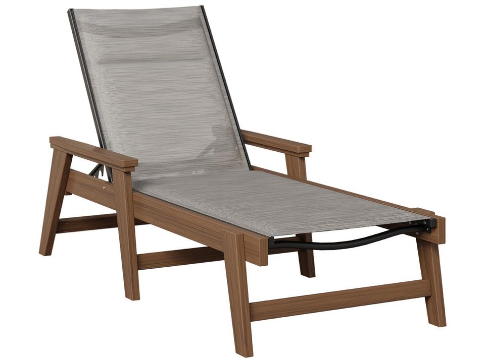 Mayhew Padded Outdoor Chaise Lounge with Arms in Poly Lumber