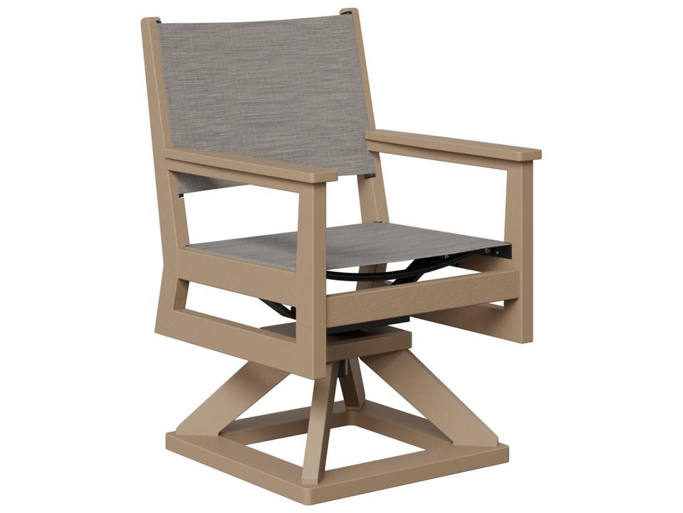 Mayhew Recycled Plastic Padded Sling Dining Swivel Rocker Armchair
