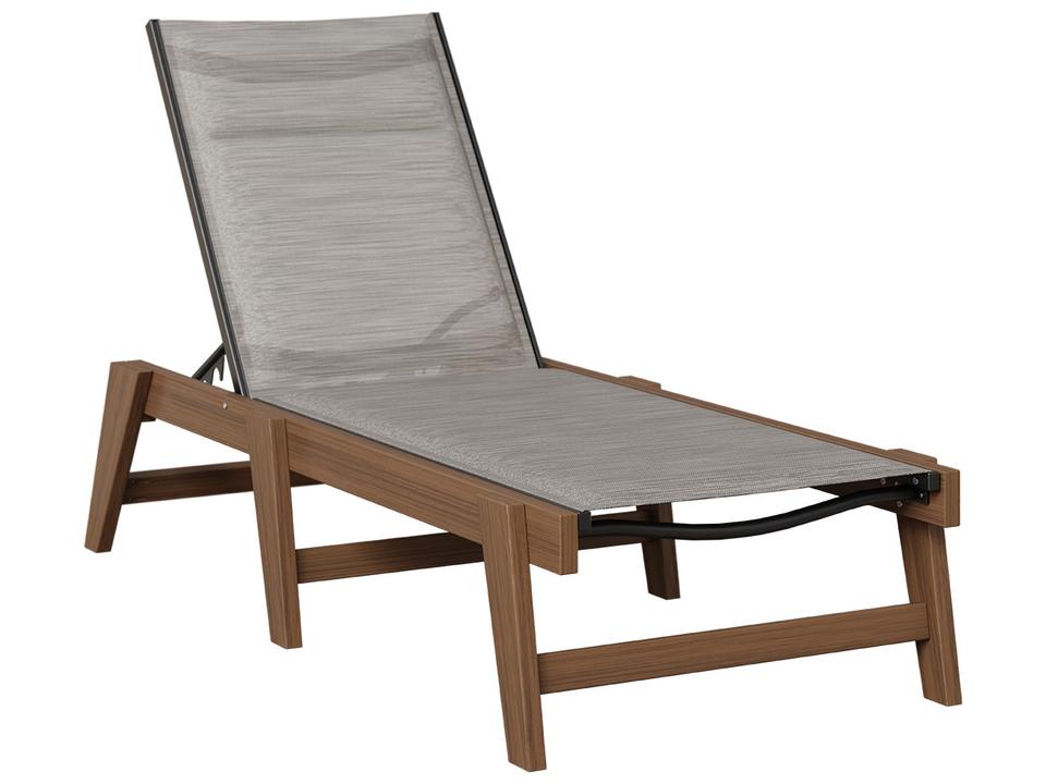 Mayhew Padded Sling Chaise Lounge with Arms in Recycled Plastic