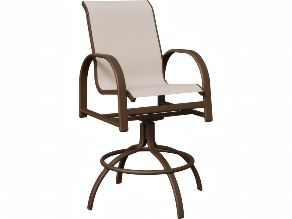 Murphy Swivel Bar Chair with Aluminum Frame and Sling Seat