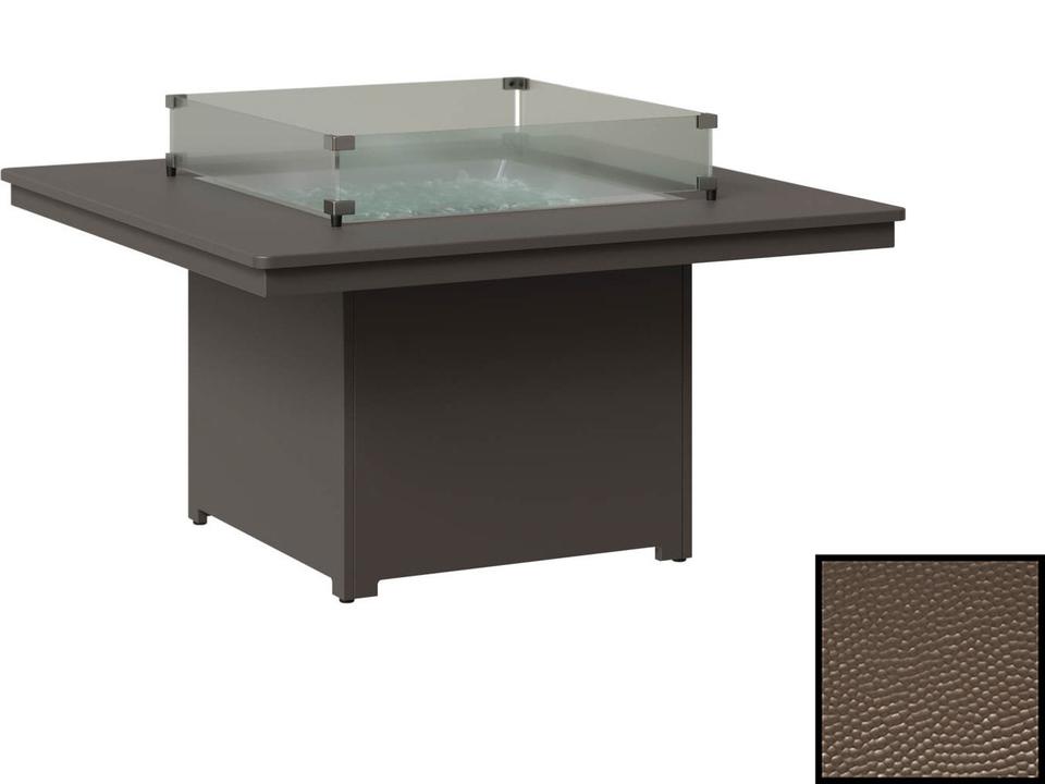 Numa Square Fire Pit Table Recycled Poly Lumber Hammered Finish