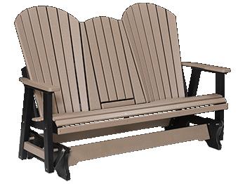 Comfo-Back 3-Seat HDPE Glider with Center Console in Multiple Colors