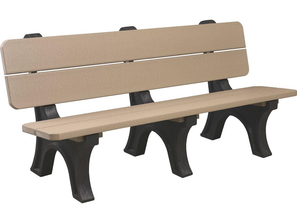 Park Bench 72-Inch Recycled Poly Lumber Outdoor Bench