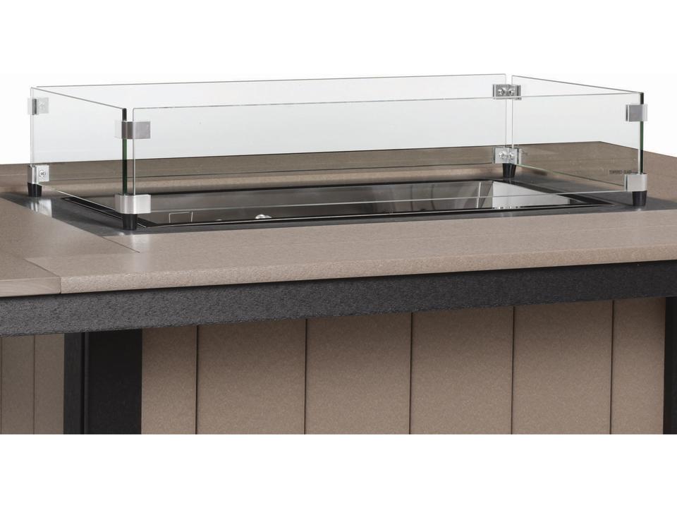 Donoma 24-Inch x 12-Inch Rectangular Glass Wind Guard