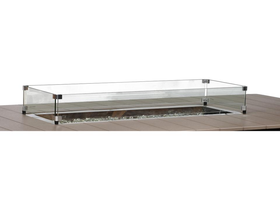 Donoma 42-Inch x 12-Inch Glass Rectangular Wind Guard