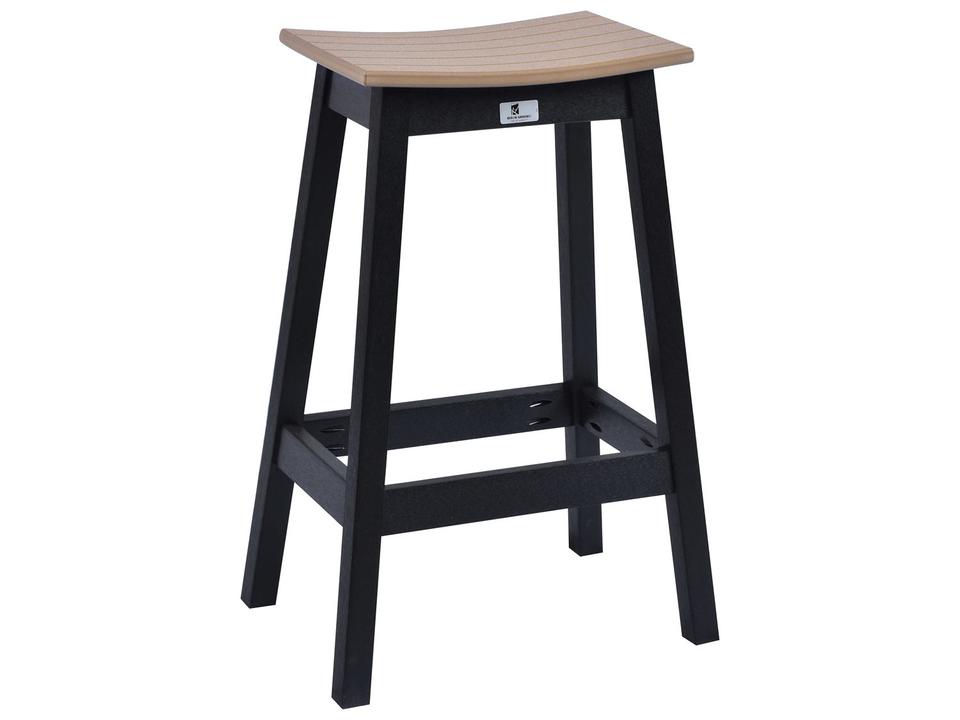 Saddle Backless Outdoor Bar Stool in Poly Lumber