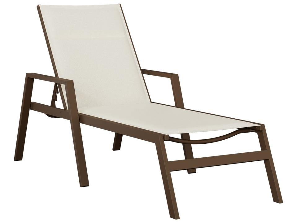 Vida Aluminum and Poly Lumber Sling Chaise Lounge with Arms