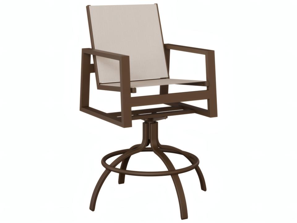 Vida Aluminum Sling Swivel Bar Chair